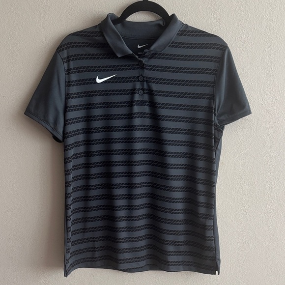 Nike Dri-Fit Women Black and Gray Football Victory Coaches Polo Shirt Large - Picture 1 of 9